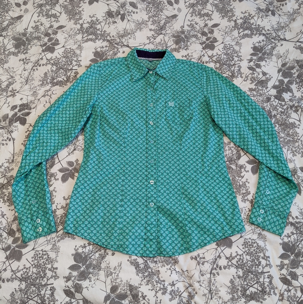 Cinch Western Shirt Green